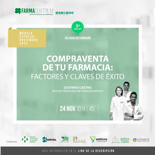 Compraventa de tu farmacia: factores y claves del éxito en tus jueves de formación - 1, Foto 1