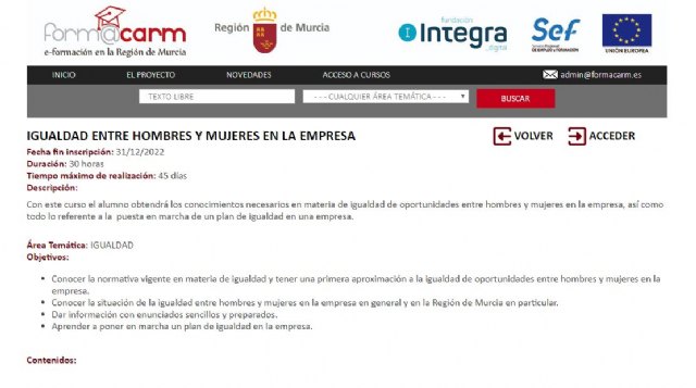 La Comunidad oferta su primer curso online sobre igualdad entre hombres y mujeres en la empresa - 1, Foto 1