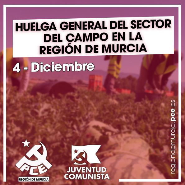 El Partido y las Juventudes Comunistas de la Región de Murcia apoyan la huelga general del sector del campo - 1, Foto 1