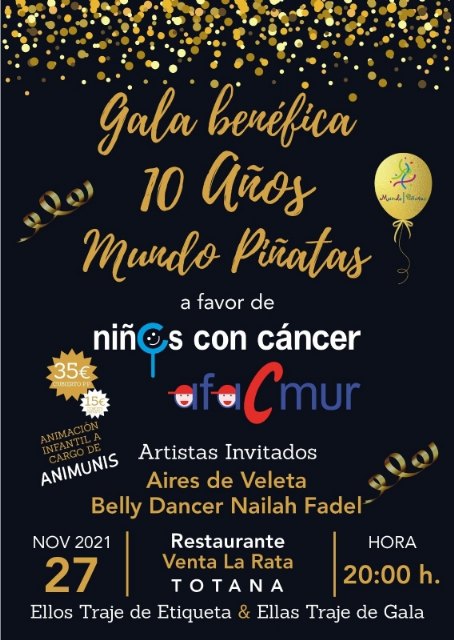 “Mundo Piñatas” celebrará su décimo aniversario el día 27 de noviembre en una gala solidaria a beneficio de la Asociación de Niños con Cáncer (Afacmur), Foto 2