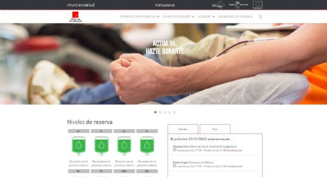 La web del centro de Hemodonación se actualiza para fomentar las donaciones de sangre - 1, Foto 1