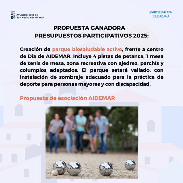 La propuesta de un parque biosaludable activo gana los Presupuestos Participativos 2025 - 1, Foto 1