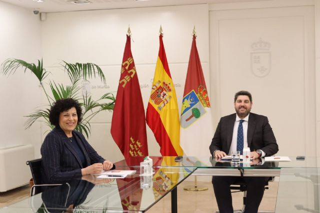 La alcaldesa de Puerto Lumbreras y el presidente de la Región de Murcia se reúnen en el Palacio de San Esteban - 1, Foto 1