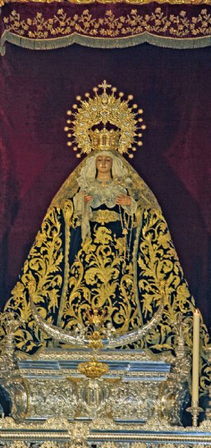 Religión . Sevilla . Altar de Cultos de la Hermandad de la Soledad de Alcalá del Río para la celebración del Septenario en honor a la Virgen de los Dolores en su Soledad Coronada - 2, Foto 2