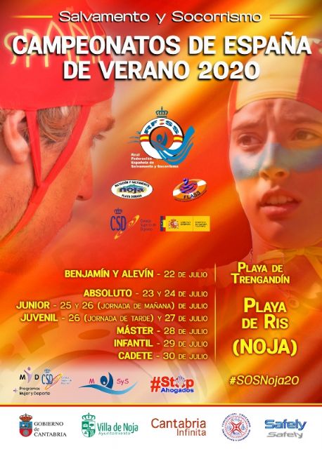 Cartel de los Campeonatos de España de Verano de Salvamento y Socorrismo #SOSNoja20, Foto 1