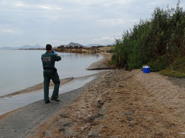 Agente del Seprona  durante la inspección la mañana de hoy en el punto de vertido. (P.García/ANSE), Foto 1