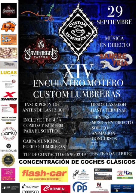 El XIV Encuentro Motero ‘Custom Lumbreras’ tendrá lugar el 29 de septiembre en la carpa municipal - 1, Foto 1