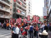 Militantes de IU Totana, junto a representantes de trabajadores, asistieron a la manifestación del 1º de Mayo en Murcia - 1