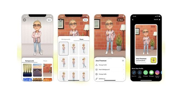 Snapchat presenta un nuevo aspecto en los Perfiles con Bitmoji 3D - 1, Foto 1