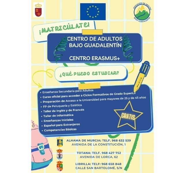 Esta es la oferta educativa del Centro de Adultos Bajo Guadalentín de Totana para el curso 20023/2024 - 2, Foto 2