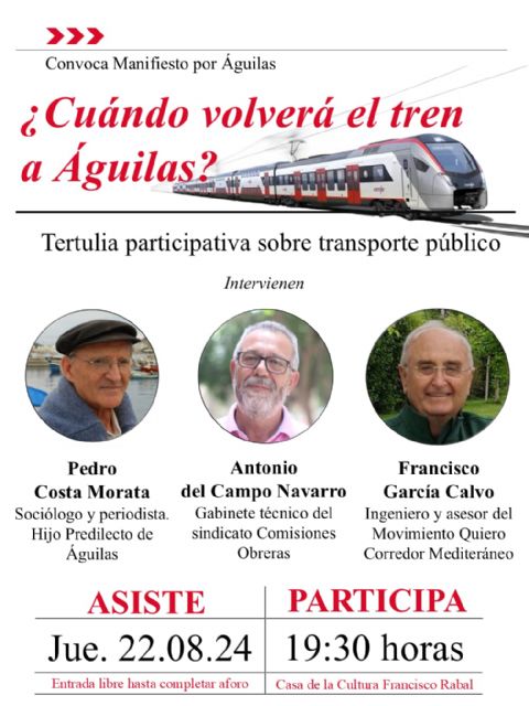 Tertulia sobre Transporte Público y la Problemática del Ferrocarril en Águilas - 1, Foto 1