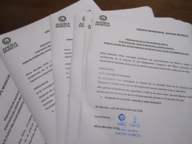 Ahora Murcia registra medio centenar de ruegos y preguntas sobre asuntos pendientes en el municipio - 3, Foto 3