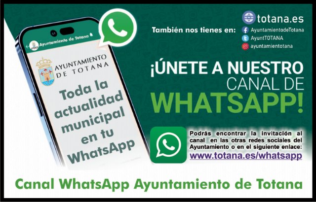 El Ayuntamiento de Totana pone en marcha un nuevo canal de WhatsApp, Foto 1