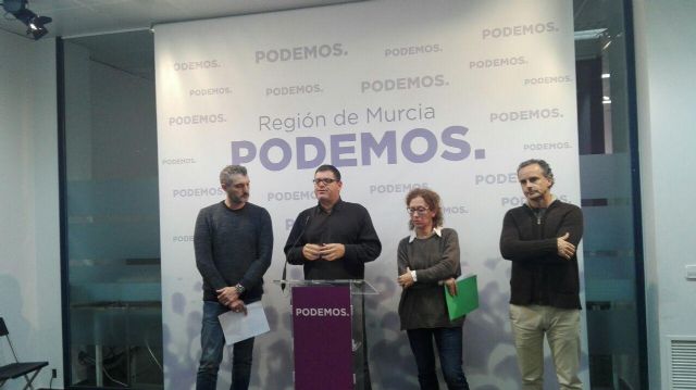 Podemos anuncia que no estará presente en el Pacto Regional sobre Infraestructuras mientras Pedro Antonio Sánchez no dimita o prospere la moción de censura - 1, Foto 1