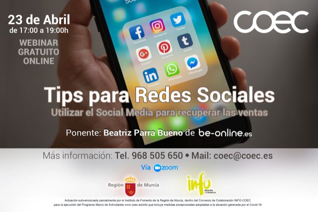 COEC organiza un webinar gratuito sobre el uso de redes sociales para recuperar las ventas - 1, Foto 1