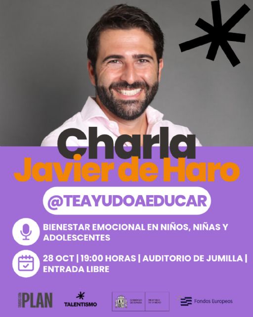 TALENTISMO organiza en Jumilla una charla sobre el bienestar emocional de niños, niñas y adolescentes con el psicólogo Javier de Haro de Teayudoaeducar TALENTISMO organiza en Jumilla una charla sobre el bienestar emocional de niños, niñas y adolescentes con el psicólogo Javier de Haro de Teayudoaeducar