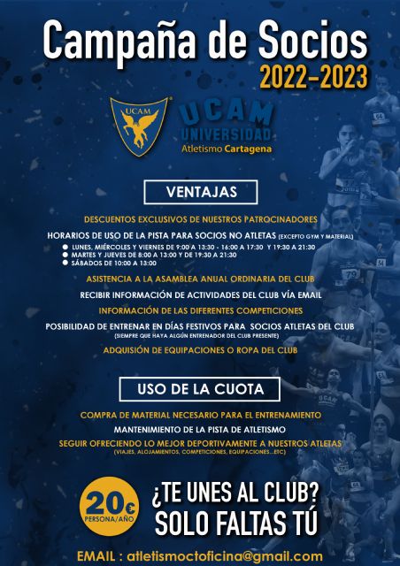 UCAM Atletismo Cartagena sigue con la Campaña de Socios - 2, Foto 2