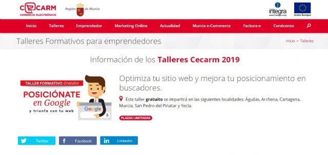 El martes comienza un nuevo taller Cecarm sobre posicionamiento en buscadores - 1, Foto 1