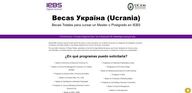 IEBS ofrece becas gratuitas para los ucranianos refugiados que lleguen a España - 1, Foto 1