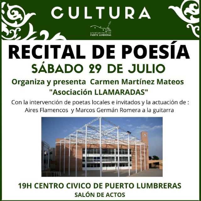 Puerto Lumbreras acogerá un nuevo recital de poesía este sábado, 29 de julio - 1, Foto 1