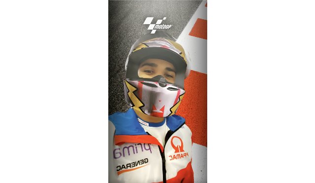 MotoGP™ lanza su primera Lente de Realidad Aumentada en Snapchat y permite a los fans ponerse en el casco de un piloto profesional - 1, Foto 1