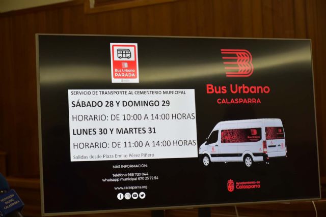 El Ayuntamiento de Calasparra pondrá en marcha un servicio extraordinario del BUS URBANO hasta el Cementerio Municipal en los días previos al Día de todos los Santos - 1, Foto 1