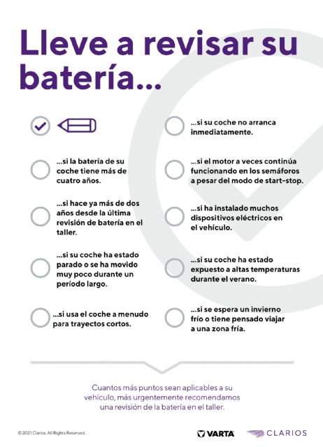 Clarios alerta que más de la mitad de las averías pueden evitarse con un buen cuidado de la batería del vehículo - 3, Foto 3