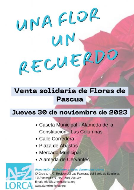 Una Flor, Un Recuerdo: Asociación Alzheimer y otras Demencias Lorca Anuncia su Venta de Flores de Pascua - 1, Foto 1