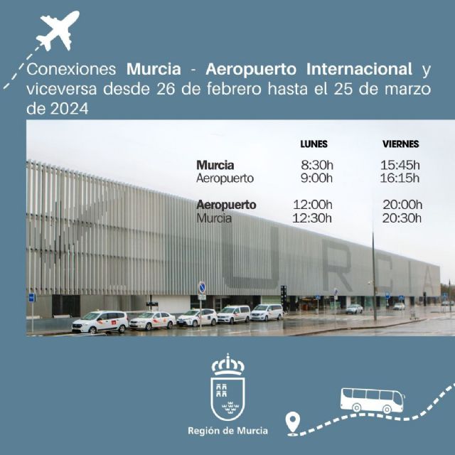 A partir de mañana comienza el nuevo horario del servicio de autobuses que conecta el Aeropuerto con Murcia y Cartagena - 3, Foto 3