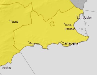 Aviso amarillo por viento y fenómenos costeros este domingo y lunes en Cartagena - 1, Foto 1