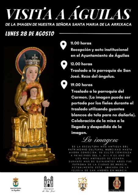 La imagen de Santa María del Arrixaca visitará el municipio de Águilas el próximo lunes - 1, Foto 1