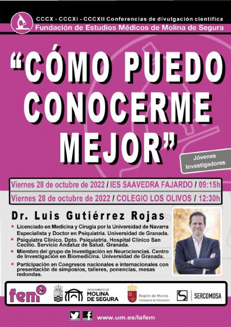 La Fundación de Estudios Médicos de Molina de Segura organiza la conferencia Cómo puedo conocerme mejor - 1, Foto 1