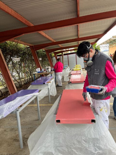 Alumnos del Programa Mixto de Empleo y Formación construyen una pérgola para el CEIP Río Segura de Javalí Nuevo - 5, Foto 5