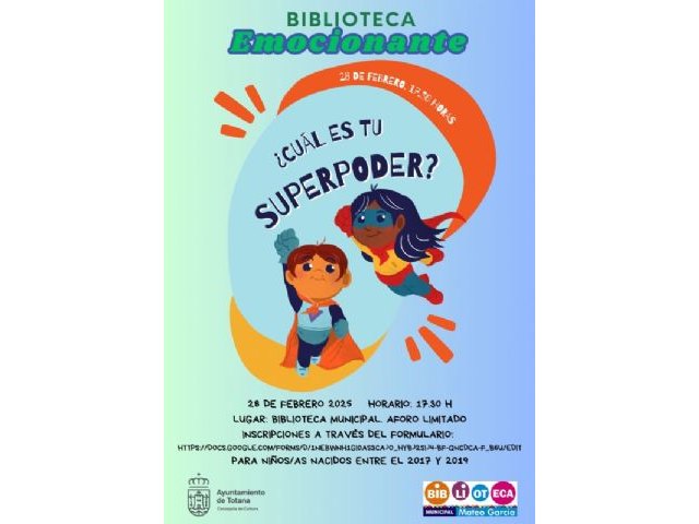 Este viernes 28 de febrero, en la Biblioteca Municipal Mateo García organiza la actividad ¿Cuál es tu superpoder?, Foto 1