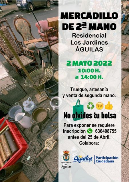 El residencial Los Jardines celebra el próximo lunes un mercadillo de segunda mano - 1, Foto 1