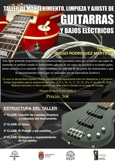 Taller de mantenimiento, limpieza y ajustes de bajos y guitarras eléctricas - 1, Foto 1