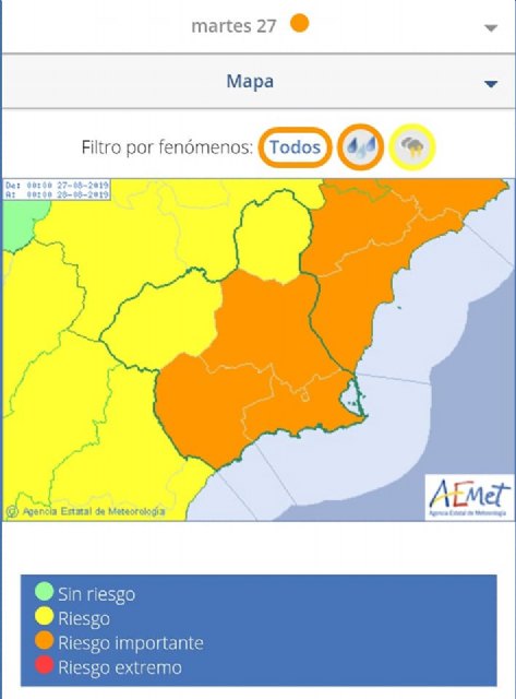 Aviso naranja por lluvias mañana martes, Foto 3