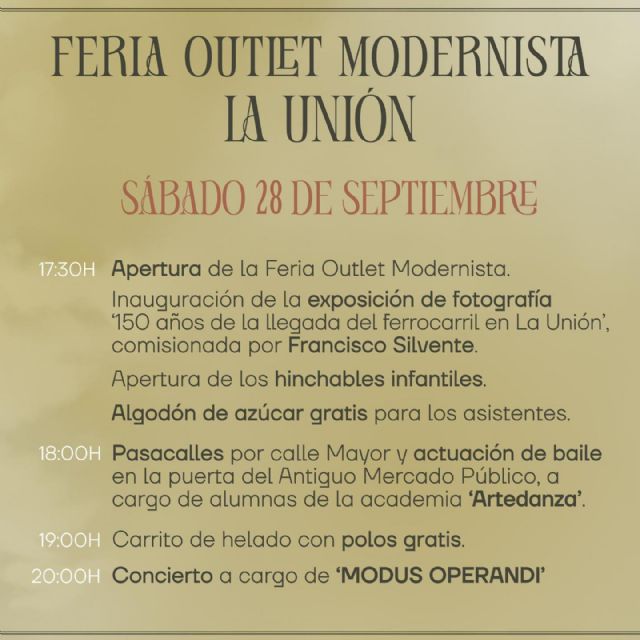 La Unión acoge el 28 y 29 de septiembre su primera Feria Outlet Modernista con la participación de diez comercios locales - 3, Foto 3