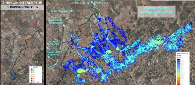 La ausencia del Colector Norte incrementa en un 1657% la superficie de inundación en Murcia - 4, Foto 4