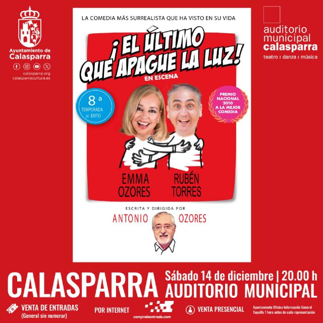 Emma Ozores llega a Calasparra con la comedia El último que apague la luz el próximo 14 de diciembre - 1, Foto 1