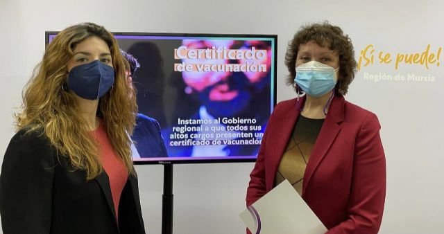 Podemos presenta una iniciativa para que los cargos públicos de la Región de Murcia certifiquen si han sido o no vacunados contra la covid - 1, Foto 1