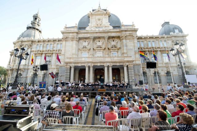 Cartagena y Noruega se unieron por la música con una actuación de bandas en la Plaza del Ayuntamiento - 2, Foto 2