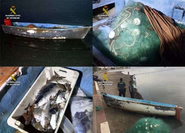 La Guardia Civil decomisa una embarcación de pesca y sus artes utilizadas para pescar ilícitamente en el Mar Menor - 3, Foto 3