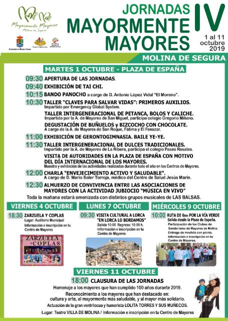 Las actividades de las IV Jornadas Mayormente Mayores de Molina de Segura se desarrollan del 1 al 11 de octubre - 2, Foto 2