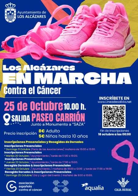 Los Alcázares vuelve a ponerse en marcha contra el cáncer el próximo 25 de octubre Los Alcázares vuelve a ponerse en marcha contra el cáncer el próximo 25 de octubre