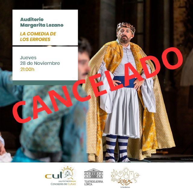 Se cancela la función La comedia de los errores prevista para mañana en el Auditorio Margarita Lozano - 1, Foto 1