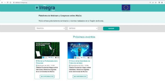 La cátedra de la Comunidad Autónoma y la Universidad de Murcia celebra dos eventos 'online' sobre protección de datos - 1, Foto 1