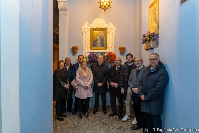 El callejón de la Soledad de Cartagena recupera el cuadro de la Virgen tras ser restaurado por el Ayuntamiento - 1, Foto 1