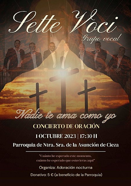 El grupo vocal Sette Voci ofrecerá este domingo un concierto de oración en la basílica de la Asunción - 1, Foto 1