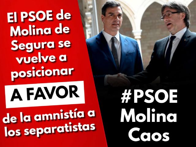 El PSOE de Molina de Segura vuelve a posicionarse a favor de la amnistía de Pedro Sánchez a los independentistas - 1, Foto 1